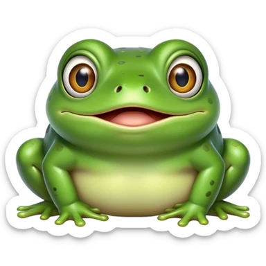 fat green frog with bulging eyes and surprised expression sticker