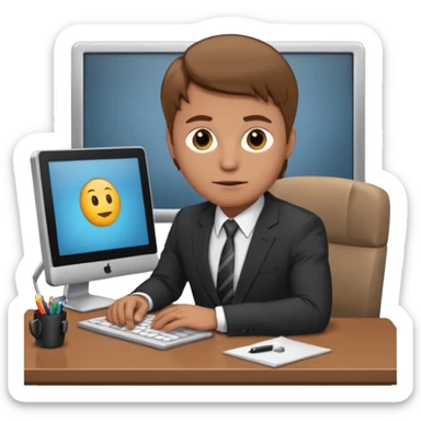 man with lgiht brown hair doing back, round cheeks at work sticker