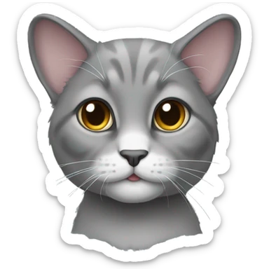 gray lop-eared cat sticker