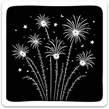 폭죽 (fireworks) hand drawn doodle style sticker