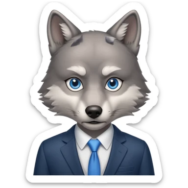 wolf in business suit sticker
