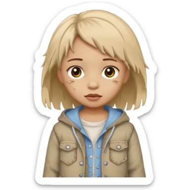 begger little girl sticker