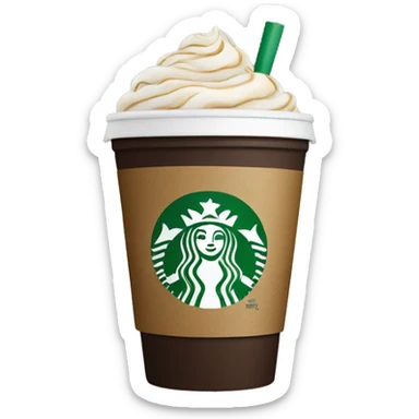 Starbucks cup with coffee sticker