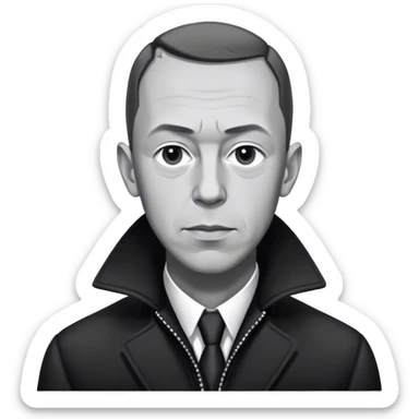 Sergei Rachmaninov in black and white in a jacket  sticker