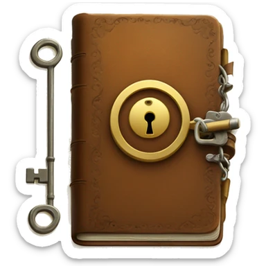 vintage diary with lock and key sticker