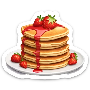 Stack of strawberry pancakes sticker