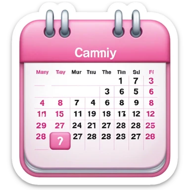 Pink and white calendar no dates sticker