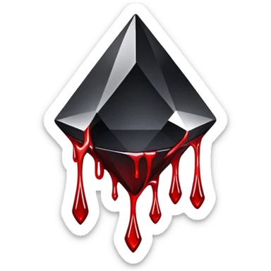 Black diamond with blood drips sticker