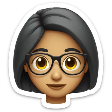 Cute Mexican girl with glasses sticker