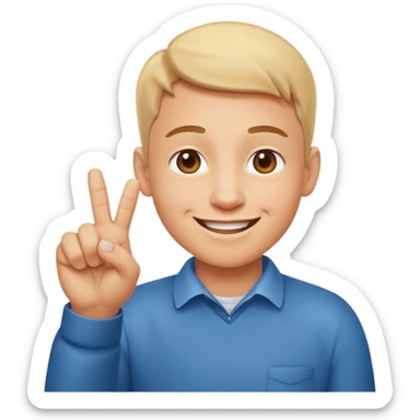 emoji of a happy cartoon person pointing downward toward the ground with both hands, standing upright, smiling warmly, both index fingers extended and pointing down clearly, simple light background, expressive and playful Apple emoji design showing the meaning “here / down here sticker
