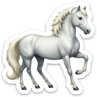 white horse side view full body sticker