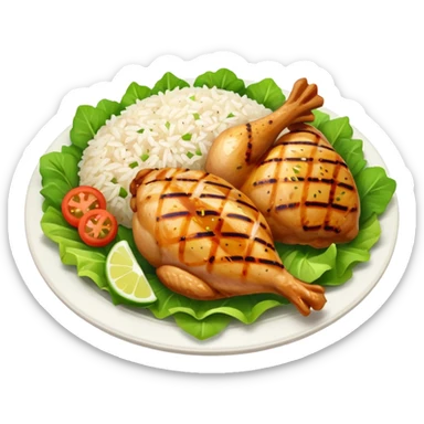 Grilled chicken and rice with salad sticker