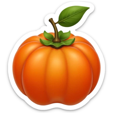 persimmon fruit smooth no parts on skin sticker