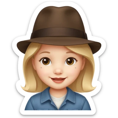 a baby girk with fedora  sticker