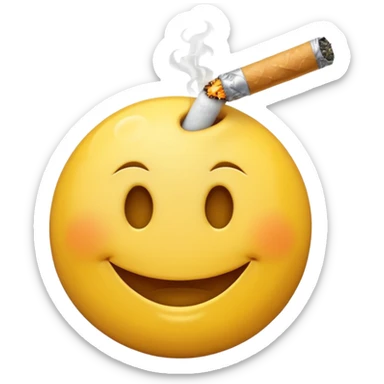 Smiley face smoking a cigarette  sticker