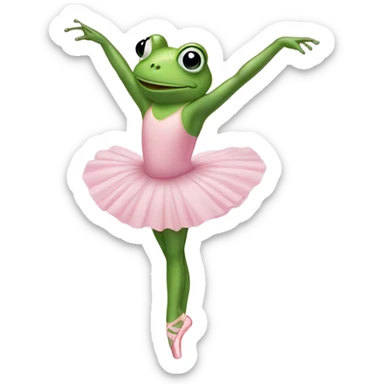 frog on point as a ballerina sticker