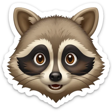 Startled panicked raccoon who got caught sticker