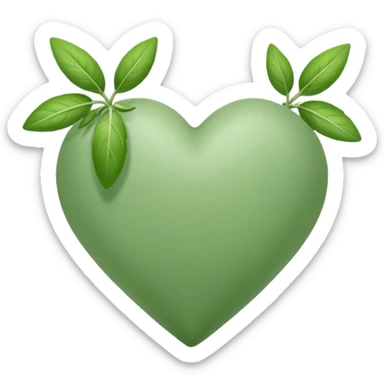 green sage heart full sticker