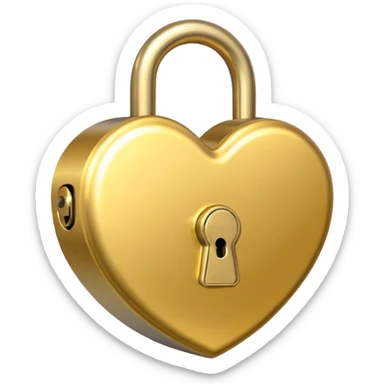 basic gold heart lock sticker