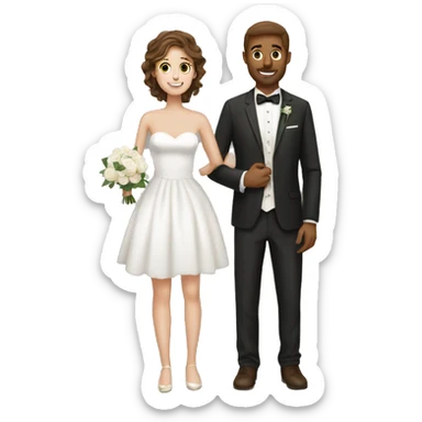 white couple people wedding brown hair sticker