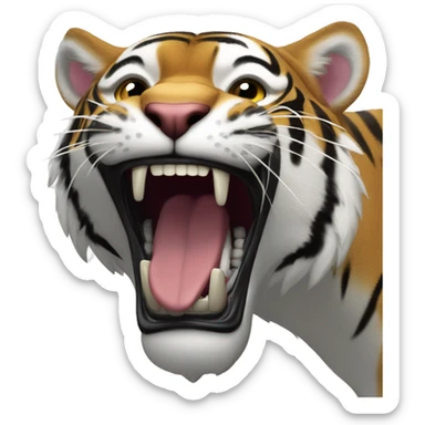 tigre bleu avec une pancarte "RAWR !" sticker