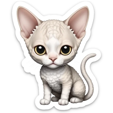 Black and white Devon Rex sticker