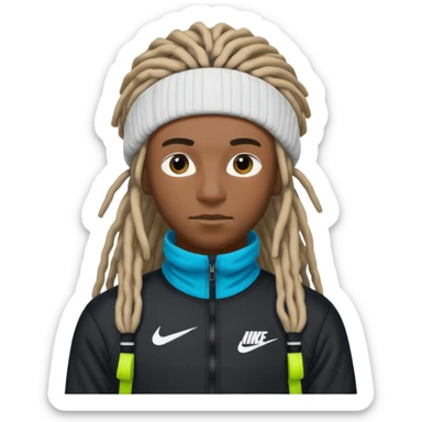 make a black person i nike tech with dreads and ski mask sticker
