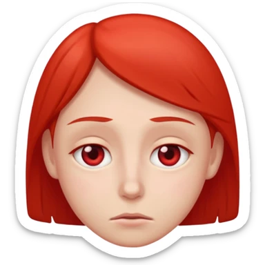 very tired with red-ish eyes sticker