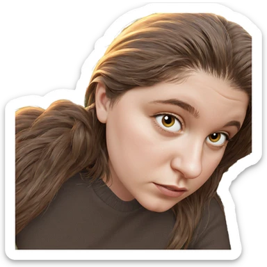 girl in grass with brown hair sticker