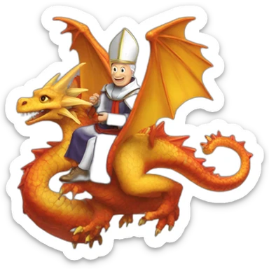 Le pape sur un dragon sticker