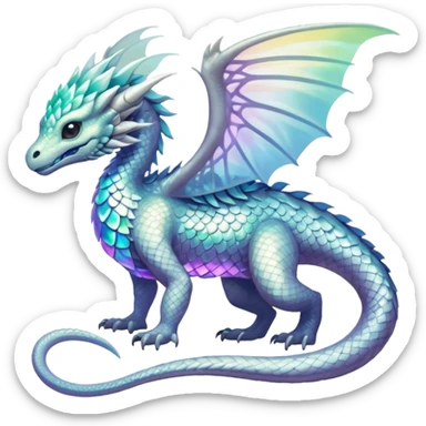 A bright whiteish iridescent divine legendary spiritual ethereal beautiful Fakémon-creature sticker