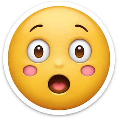 yellow round emoji with a simple surprised expression sticker