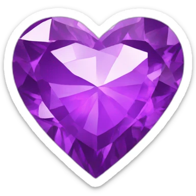 Purple heart diamond sticker