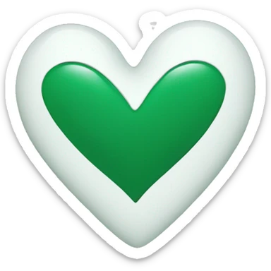 heart-deep-green-and-white-color sticker
