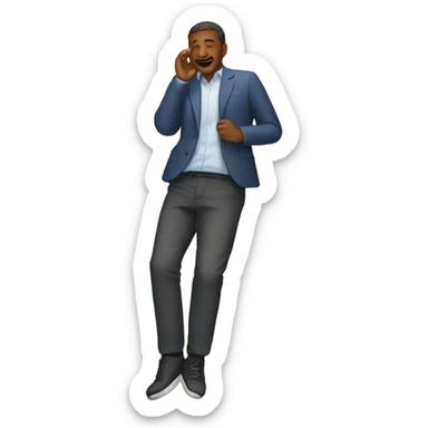 a man laying on the floor sticker