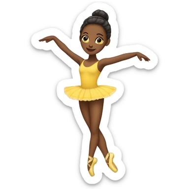 two-legged african american ballerina with yellow leotard sticker