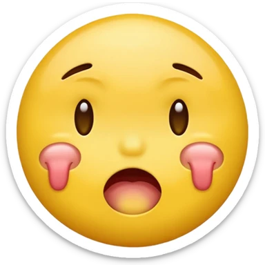 Yellow emoji drooling half asleep sticker