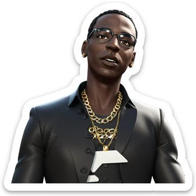 stylish dark-skinned male portrait sticker