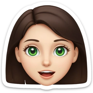 Brunette girl with green eyes who is excited  sticker