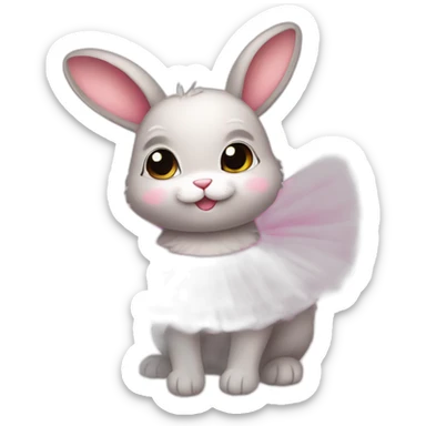 cute feral rabbit in a pink tutu sticker