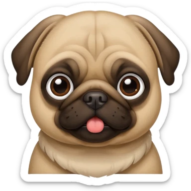 Pug fofo com pote de ração sem nada dentro sticker