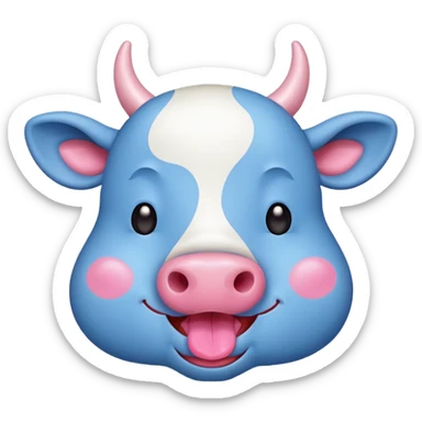 Vaca azul Kawaii  sticker