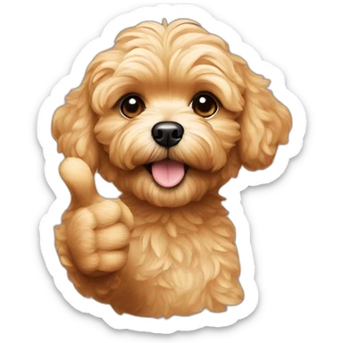 golden maltipoo hand - thumb up sticker