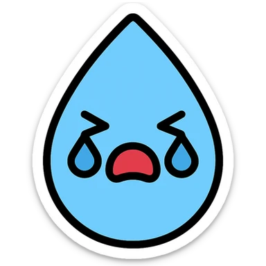 colored icon of a water droplet crying sticker