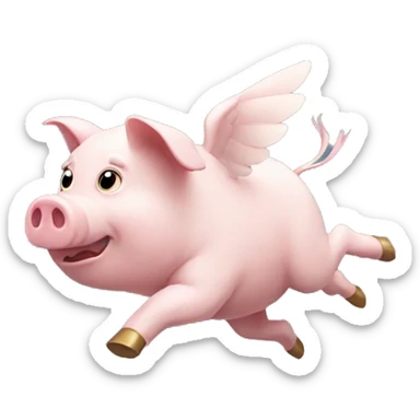 Flying pig sticker
