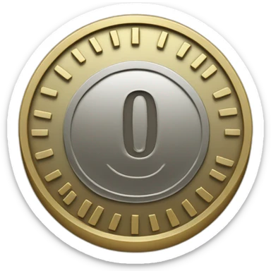 a coin with 0 label and percentage sign sticker