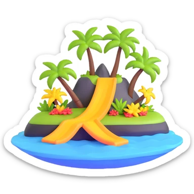 family on a tropical island sticker