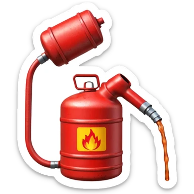 red gasoline canister pouring diesel sticker