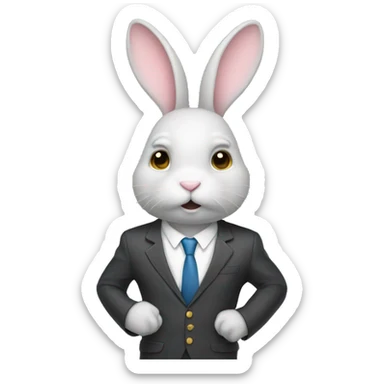 bunny with suit and stopwatch sticker