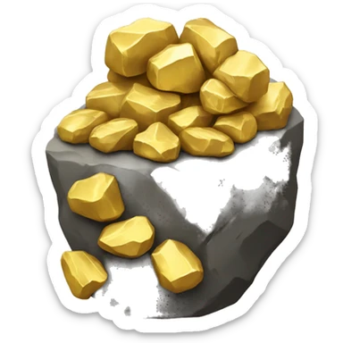 Gold nuggets caught in a stone sticker